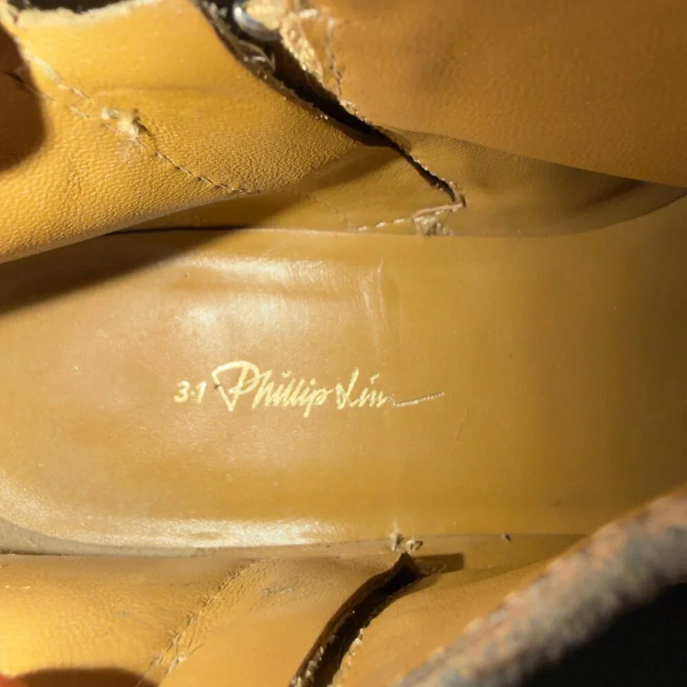 3.1 Phillip Lim Tan Suede Ankle Booties Size 38 Leather Block Heel